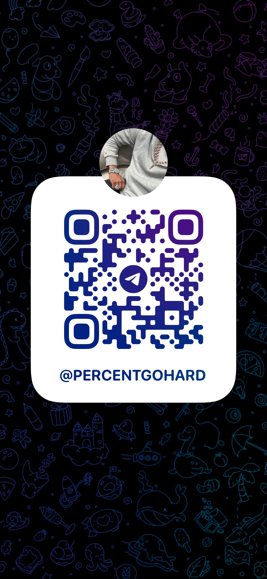 Telegram QR code for @percentgohard